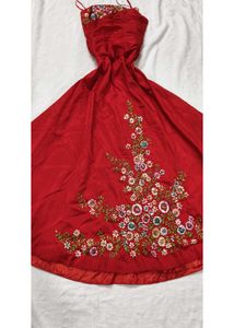 Red Embroidered Occasion Dress