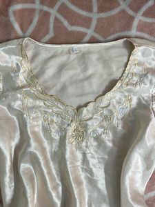 grandma satin top for lounge or sleepwear