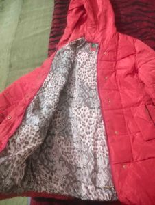 Bold Red Quilted Puffer Jacket with Hood