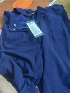 Perfectly Tailored High Waist Blue Trousers