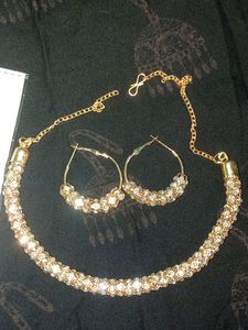 gold plate stone necklace🔥