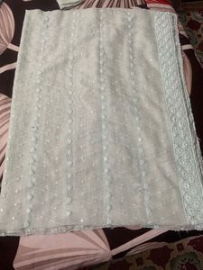 Light Blue Embroidered Kurti
