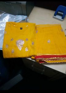&#34;Yellow Sharara Set with Intricate Embroidery&#34;