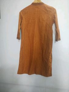 Fabindia Rust Orange Cotton Kurta(Women)