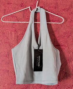 Sage Green Halter Crop Top