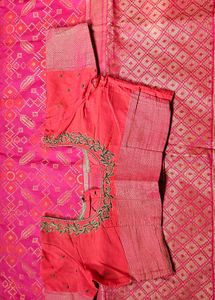 Pink N Golden Banarasi Silk Saree