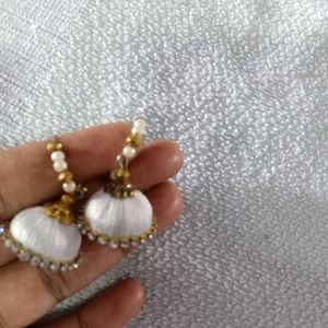 4pairs 300/- Silk Thread And Quilled Earrings