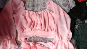 Pink Polka Dot Crop Top