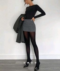 Gray Mini Skirt
