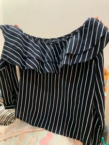 Shein Black&amp;white Strips top