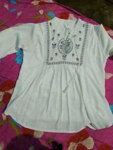 White Embroidered Top