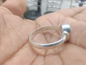 925 Silver Ring with Oval Stone Wth Hallmark