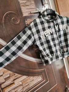 Crop Checks Shirt 🖤🤍🦓