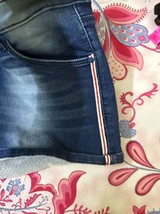 Denim Side Stripe Shorts Savana/Zara/MANGO