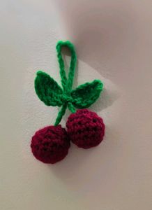Crochet Cherry keychain