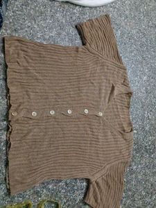 Brown Knit Cardigan