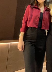 Red Crop Top Shirt