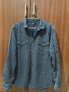 Zudio Men’s Blue & White Striped Shirt - Size L Lo