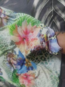 Animal And Floral Print Summer Top