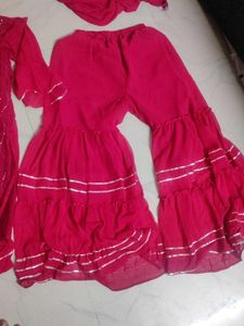 Red Embroidered Kurta Set