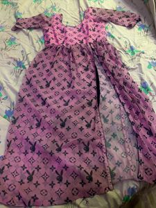 Pink Kurti A-line Little Bit Ghera