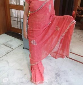 Beautiful  Hand Work Embllished Saree