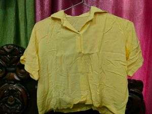 Yellow Cropped Shirt