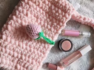 Crochet Pink Fluffy Bag