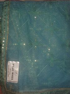 Like New Saree Beutiful Light Wait Shining Net Sa