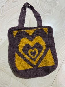 Crochet Heart Tote Bag 🧶