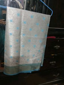 Elegant Saree And Contrast Blouse  Pink