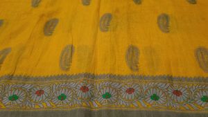 Yellow printed Beautiful Saree
