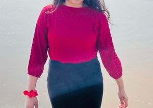Textured Red Top