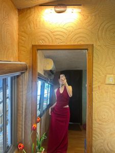 Red Halter Maxi Dress