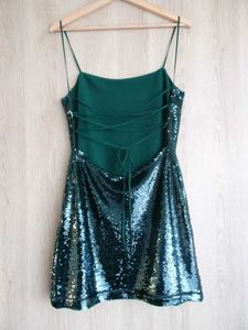 ZARA Sequin Back Tie Mini Dress