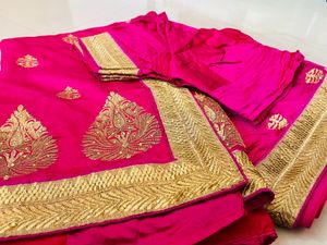 Beautiful Rani Pink Col Lotus Saree