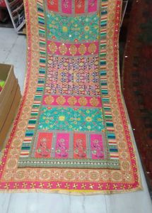 Colorful Digital Print Mirror Work Dupatta