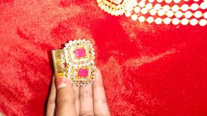 Pink Pearl Choker Jwellery Sets Combo