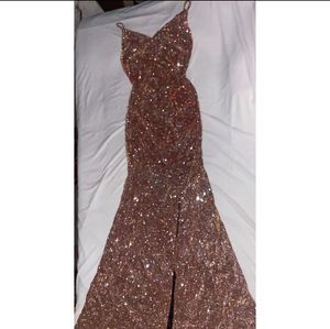 URBANIC Women&#39;s Ruched Sequin Gowns Sexy Spaghetti