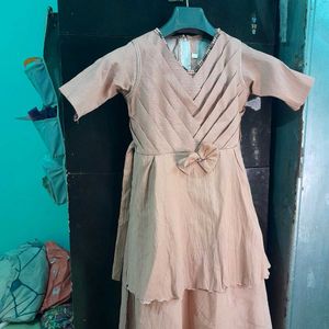 Peach Dress with Pearl Detail