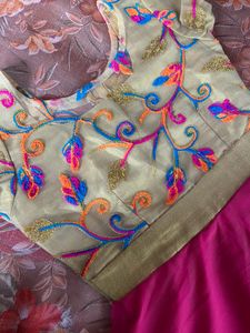 Pink Embriodery Dress