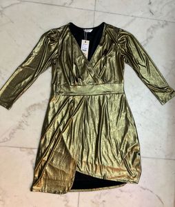 Party-Ready Gold Metallic Dress