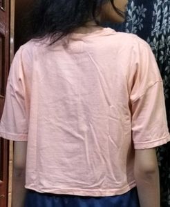 Pink Bunny Graphic Crop Tee