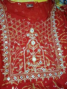 Red &amp; Gold Paisley Print Kurti