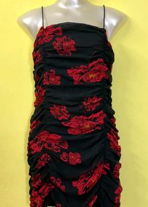 Floral Print One Shoulder Dress