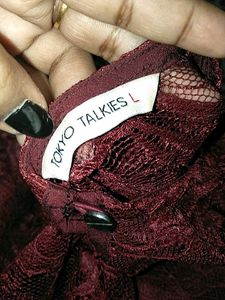 Elegant Maroon Lace Top