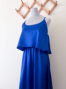 Azure Blue Satin Dress