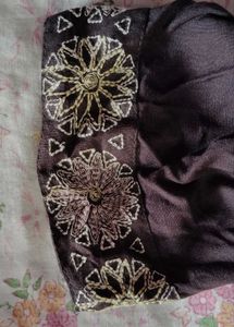 A Simple Black Colored Embroidered Kurta