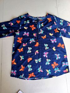 Blue Floral Print Top