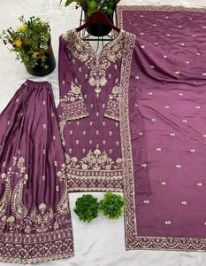 **PURE CHINON WITH HEAVY EMBROIDERY WORK SHARARA**